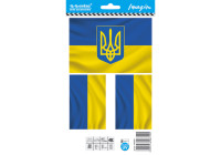 Autocollant de tatouage de voiture Ukraine/ drapeaux - 12.7x8.5cm