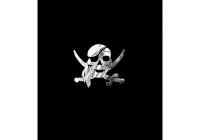 Autocollant Nickel 'Pirate Skull' - 66x55mm