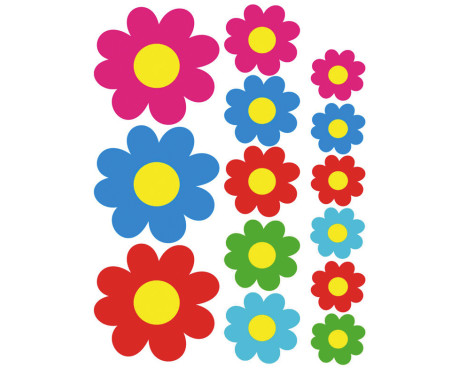 Feuille d'autocollant de fleurs colorées - 24.5x32x5cm, Image 2