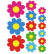 Feuille d'autocollant de fleurs colorées - 24.5x32x5cm, Vignette 2