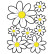 Feuille d'autocollants Fleurs - blanc - 24.5x32.5cm, Vignette 2