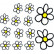 Sticker Fleurs blanches / jaunes - 13.5x15.5cm