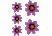 Sticker jardin de fleurs - rose - 2x 16x15cm + 3x 8.5x8cm