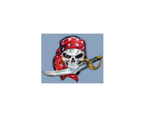 Sticker tête de mort pirate - 11x9cm, Image 2