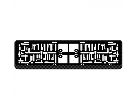 Support de plaque d'immatriculation en plastique 'Click' 52x11cm aspect carbone Support de plaque d'immatriculation en plastique 'Click' 52x11cm aspect carbone