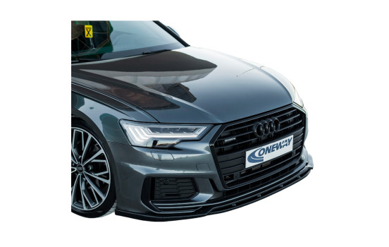 Becquet avant unidirectionnel Audi A6 S-Line/S6 C8 (Berline/Avant) 2018- - Version 3 - Noir brillant