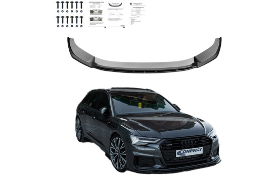 Becquet avant unidirectionnel Audi A6 S-Line/S6 C8 (Berline/Avant) 2018- - Version 3 - Noir brillant, Image 4