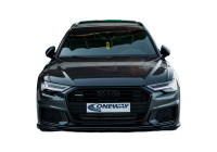 Becquet avant unidirectionnel pour Audi A6 S-Line/S6 C8 (Berline/Avant) 2018 - Version 2 - Noir brillant