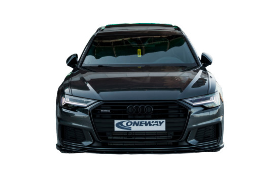 Becquet avant unidirectionnel pour Audi A6 S-Line/S6 C8 (Berline/Avant) 2018 - Version 2 - Noir brillant