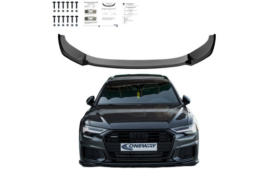 Becquet avant unidirectionnel pour Audi A6 S-Line/S6 C8 (Berline/Avant) 2018 - Version 2 - Noir brillant, Image 3