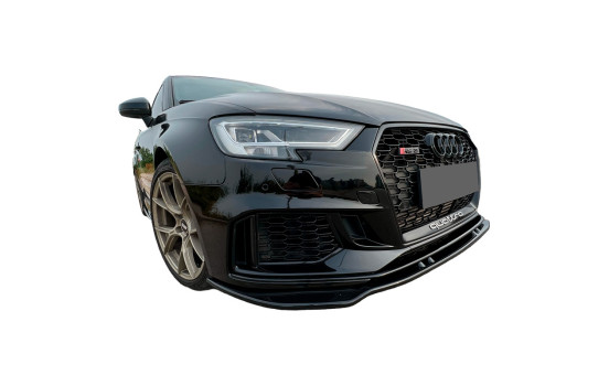 Becquet avant unidirectionnel pour Audi RS3 8V Berline/Sportback Facellift 2017-2020 - Version 3 - Noir brillant