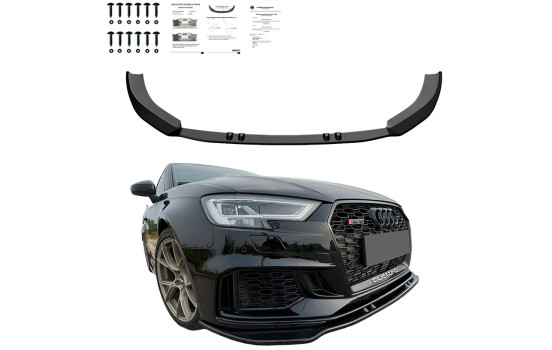 Becquet avant unidirectionnel pour Audi RS3 8V Berline/Sportback Facellift 2017-2020 - Version 3 - Noir brillant, Image 3