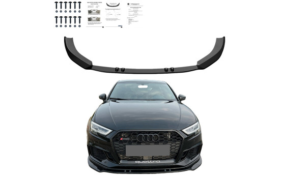 Becquet avant unidirectionnel pour Audi RS3 8V Berline/Sportback Facellift 2017-2020 - Version 3 - Noir brillant, Image 4