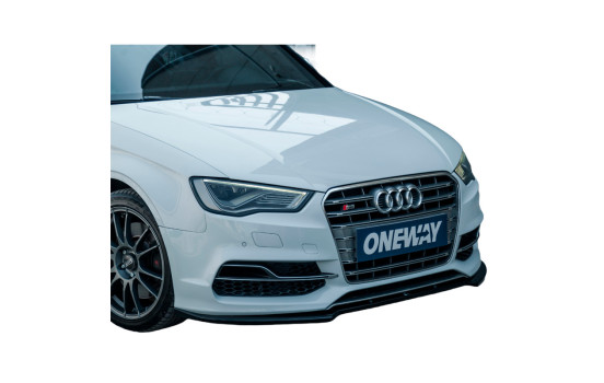 Becquet avant unidirectionnel pour Audi S3 8V (berline/cabriolet) 2013-2016 - Version 2 - Noir brillant
