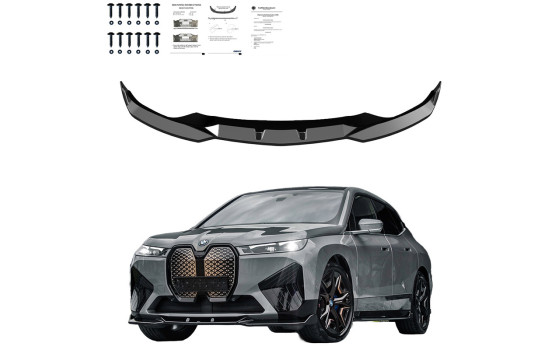 Becquet avant unidirectionnel pour BMW iX M-Pack i20 2021 - Noir brillant, Image 3