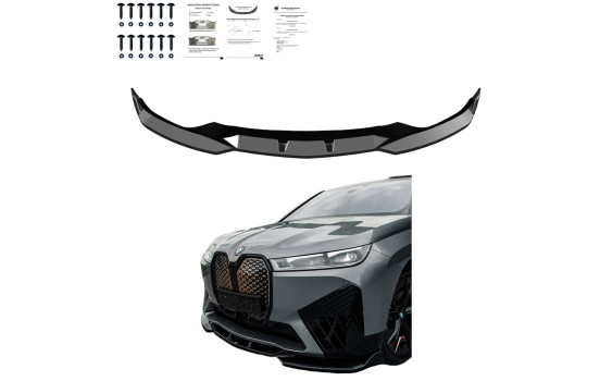 Becquet avant unidirectionnel pour BMW iX M-Pack i20 2021 - Noir brillant, Image 4