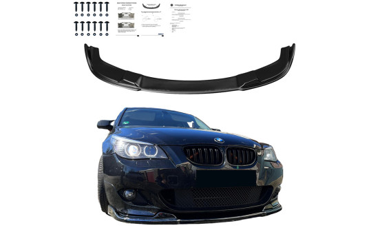 Becquet avant unidirectionnel pour BMW Série 5 E60/E61 M-Pack 2003-2010 - Noir brillant, Image 2