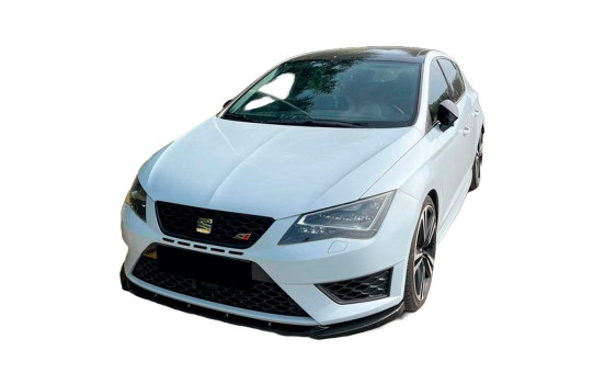 Becquet avant unidirectionnel pour Seat Leon (5F) HB/SC/ST FR/Cupra 2013-2016 - Version 2 - Noir brillant