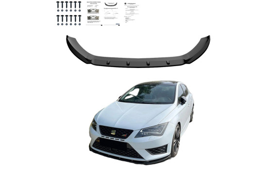 Becquet avant unidirectionnel pour Seat Leon (5F) HB/SC/ST FR/Cupra 2013-2016 - Version 2 - Noir brillant, Image 3