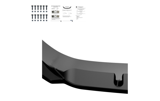 Becquet avant unidirectionnel pour Seat Leon (5F) HB/SC/ST FR/Cupra 2013-2016 - Version 2 - Noir brillant, Image 7