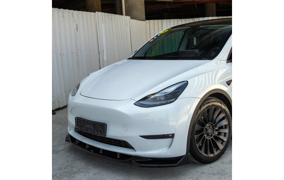 Becquet avant unidirectionnel pour Tesla Model Y 2019-2025 - Noir brillant