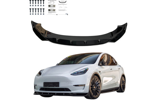 Becquet avant unidirectionnel pour Tesla Model Y 2019-2025 - Noir brillant, Image 4
