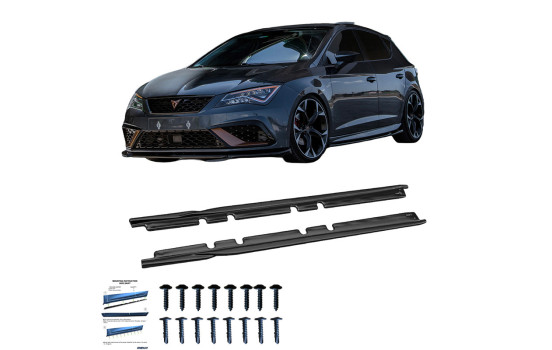Ensemble de jupes latérales à usage unique pour Seat Leon (5F) HB/ST 2013-2020 - Version 2 - Noir brillant, Image 3
