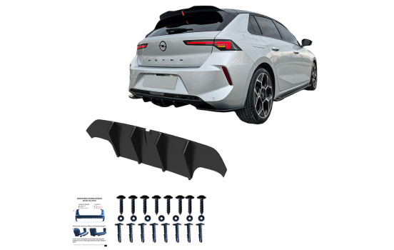 Jupe de pare-chocs arrière (diffuseur) Oneway pour Opel Astra L HB 2021- - Noir brillant, Image 3
