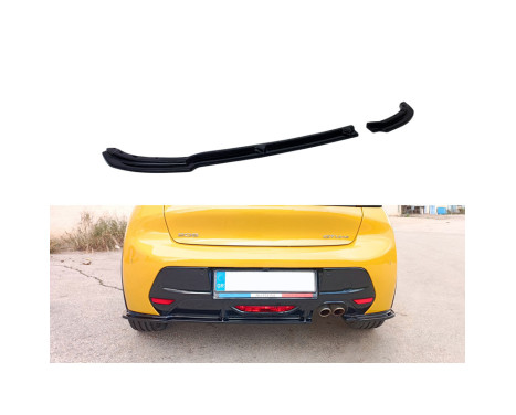 Jupe de pare-chocs arrière (Diffuseur) V.2 sur mesure pour Peugeot 208 II 2019- (ABS Noir brillant)