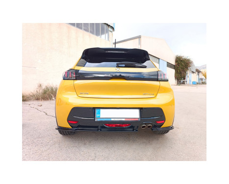 Jupe de pare-chocs arrière (Diffuseur) V.2 sur mesure pour Peugeot 208 II 2019- (ABS Noir brillant), Image 2