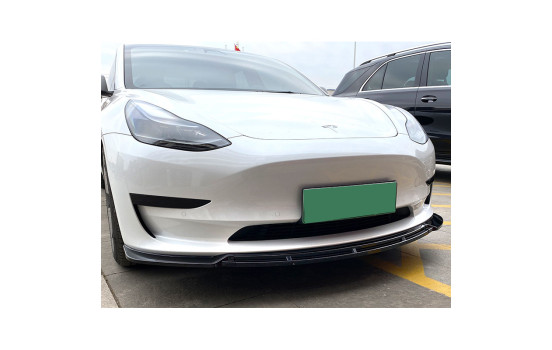 Lèvre de spoiler avant sur mesure pour Tesla Model 3 2017-2024 (ABS noir brillant)
