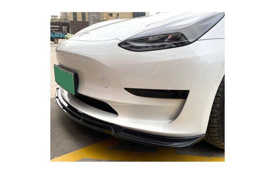 Lèvre de spoiler avant sur mesure pour Tesla Model 3 2017-2024 (ABS noir brillant), Image 2