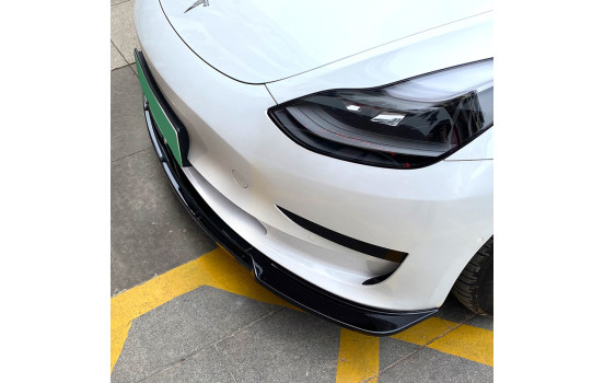 Lèvre de spoiler avant sur mesure pour Tesla Model 3 2017-2024 (ABS noir brillant), Image 3