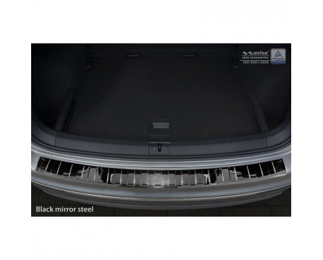 Pare-chocs arrière en acier inoxydable chromé noir Volkswagen Tiguan II avec Allspace 2016- 'Ribs', Image 2