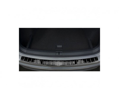 Pare-chocs arrière en acier inoxydable chromé noir Volkswagen Tiguan II avec Allspace 2016- 'Ribs'