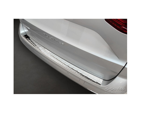 Protecteur de pare-chocs arrière en acier inoxydable chromé pour Volkswagen Multivan T7 2021- 'Ribs'
