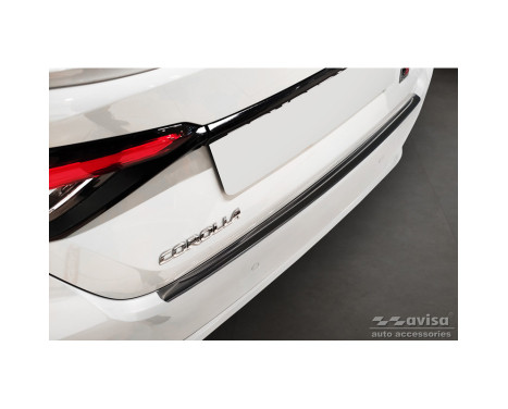 Protecteur de pare-chocs arrière en acier inoxydable noir adapté à Toyota Corolla XII Sedan 2019-