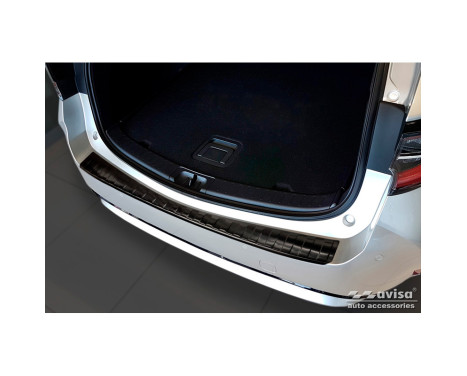 Protecteur de pare-chocs arrière en acier inoxydable noir pour Toyota Corolla XII Combi 2019- 'Ribs', Image 2