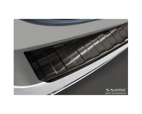 Protecteur de pare-chocs arrière en acier inoxydable noir pour Toyota Corolla XII Combi 2019- 'Ribs', Image 4