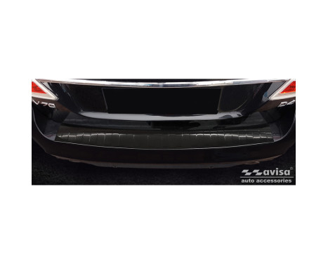 Protecteur de pare-chocs arrière en acier inoxydable noir pour Volvo V70 Facelift 2013-2016 'Ribs', Image 2