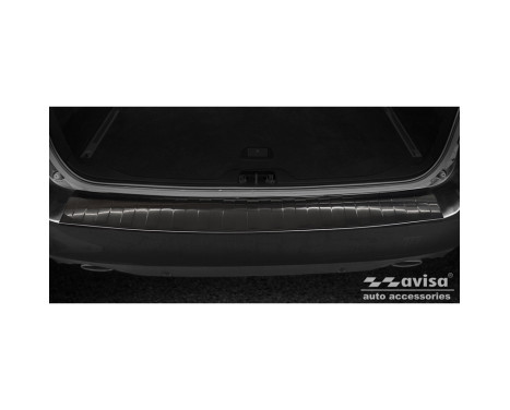 Protecteur de pare-chocs arrière en acier inoxydable noir pour Volvo V70 Facelift 2013-2016 'Ribs', Image 3