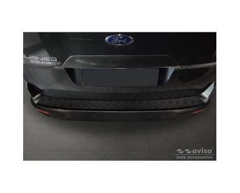 Protecteur de pare-chocs arrière en aluminium noir mat adapté pour Ford Tourneo Connect/Transit Connect 2014-2017, Image 2