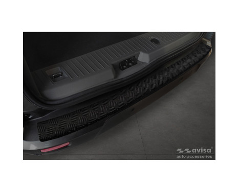 Protecteur de pare-chocs arrière en aluminium noir mat adapté pour Ford Tourneo Connect/Transit Connect 2014-2017, Image 3