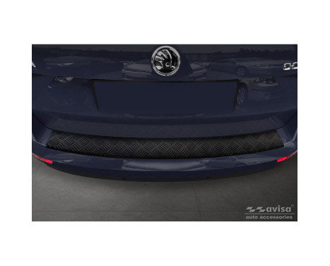 Protecteur de pare-chocs arrière en aluminium noir mat adapté pour Skoda Octavia III Kombi Facelift 2017-2020 'Ri, Image 3