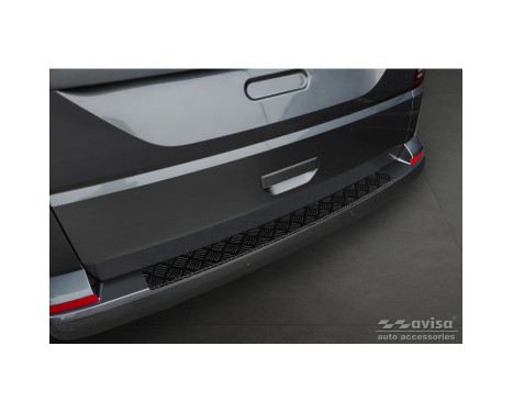 Protecteur de pare-chocs arrière en aluminium noir mat pour Volkswagen Transporter T6 2015- & FL 2019- (avec