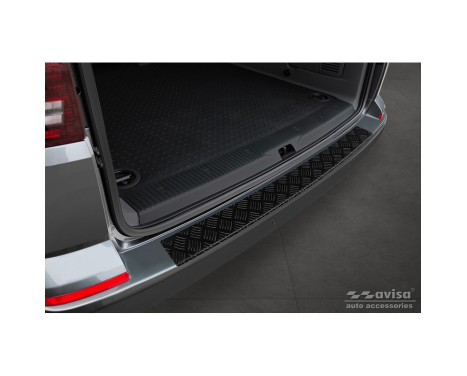 Protecteur de pare-chocs arrière en aluminium noir mat pour Volkswagen Transporter T6 2015- & FL 2019- (avec, Image 3