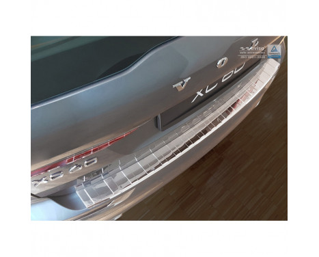 Protection de pare-chocs arrière en acier inoxydable chromé Volvo XC60 II 2017- 'Ribs'