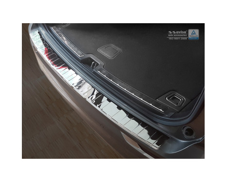 Protection de pare-chocs arrière en acier inoxydable chromé Volvo XC60 II 2017- 'Ribs', Image 2
