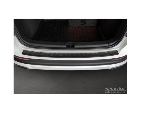 Protection de pare-chocs arrière en acier inoxydable noir mat pour Seat Ateca 2016-2020 & FL 2020- 'Ribs', Image 3