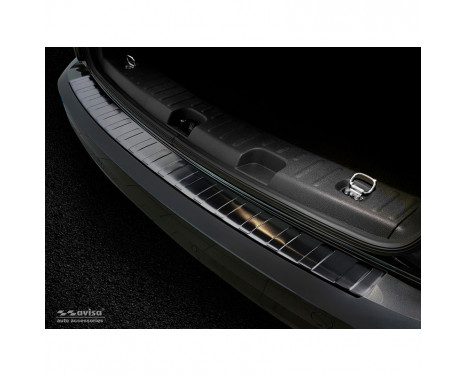 Protection de pare-chocs arrière en acier inoxydable noir pour Volkswagen Caddy 2004-2015 et FL 2015- 'Ribs'